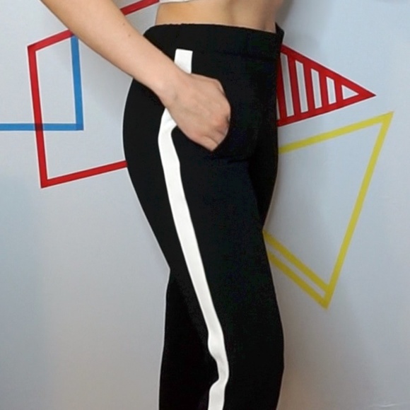 Aritzia Wilfred Black Pant with White Side Stripe - Picture 3 of 3